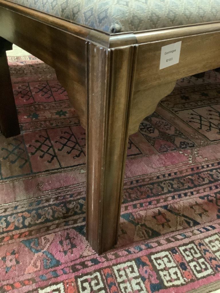 A long George III style stool, length 106cm, depth 56cm, height 44cm